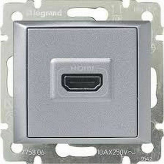 Legrand Πρίζα HDMI χωρίς Πλαίσιο σε Ασημί χρώμα 770285