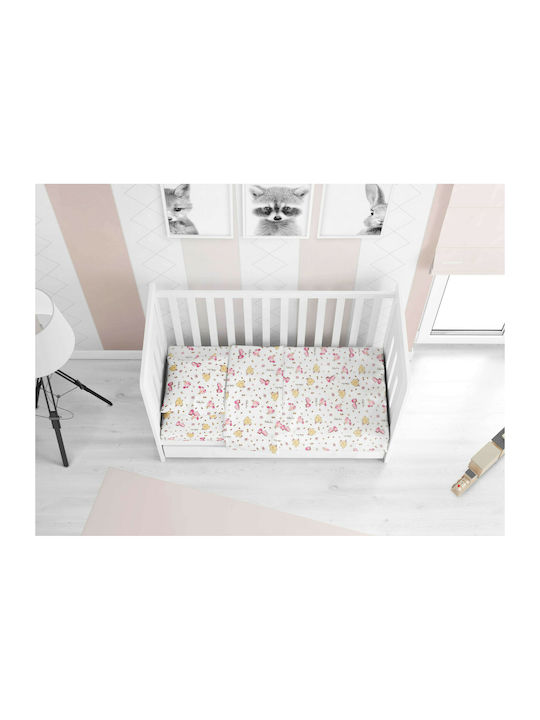 Dimcol Duvet Crib Cotton Elephant Pink 120x160cm