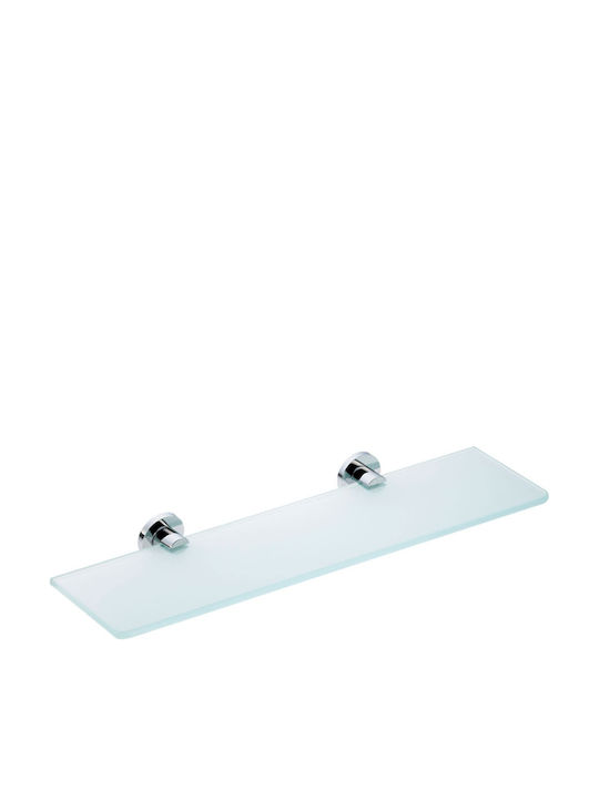 Verdi Sigma Wall Mounted Bathroom Shelf Glass with 1 Shelf 60x12.5x4.4cm Chrome