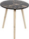 Round Wooden Side Table Black L39.5xW39.5xH44cm