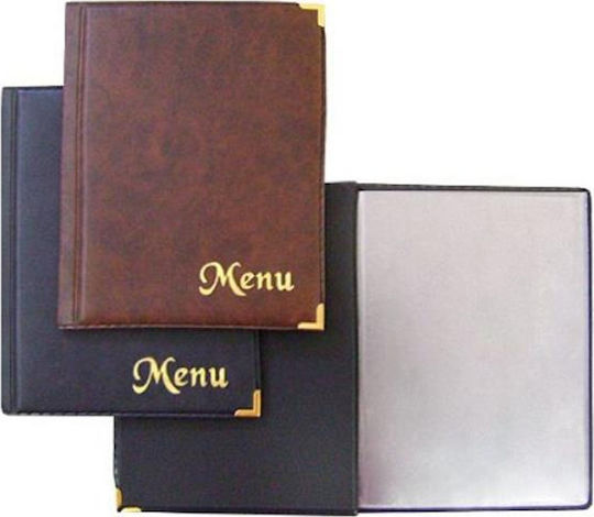 Suport De Meniu Din Piele În Culoare Neagră 31x21 Cm Menu Mantarina A4 8F 175MMA48