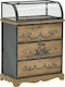 Chest of Drawers of Solid Wood with 3 Drawers Black 67x37x93cm