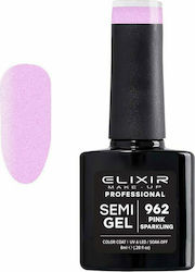 Elixir Semi Gel Хибриден Лак за Нокти 962 Розов...