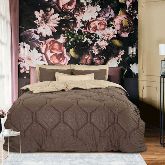 Das Home Duvet Set Single with Microfiber Filling 160x240cm 4688 Beige Beige 4pcs 11 togs Togs