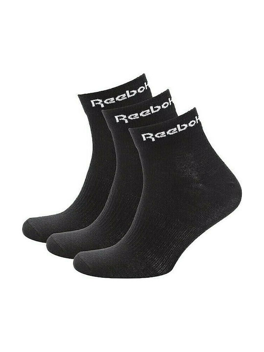 Reebok Active Core Αθλητικές Κάλτσες Μαύρες 3 Ζεύγη