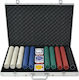 vidaXL Set 1000 Poker Chips in Suitcase with 3 Decks 80181