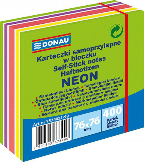 Donau Haftnotizen im Würfel 400 Blätter 7.6x7.6Stück Neon
