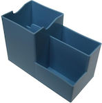 Plastik- Stiftehalter in Blau Farbe 15x10x15cm.