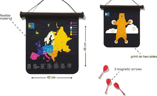 BS Toys Set with Target & Darts Magnetic Double-Sided Target with 3 Darts