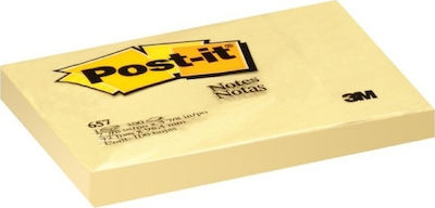 3M 657 Post-it Notes Pad 100 Sheets Yellow 7.6x10.2cm