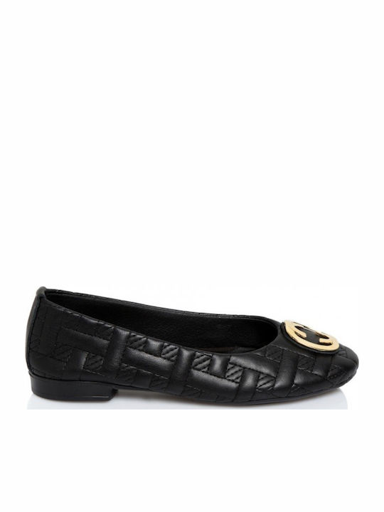 Synthetic Leather Ballerinas Black