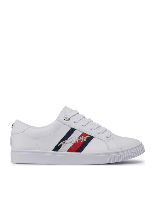 Tommy Hilfiger Signature Cupsole Γυναικεία Sneakers Λευκά