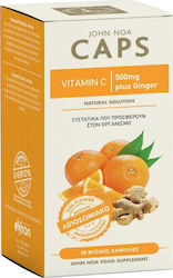 John Noa Vitamin C Plus Ginger Βιταμίνη 500mg 30 κάψουλες John Noa Vitamin C Plus Ginger Βιταμίνη 500mg 30 κάψουλες