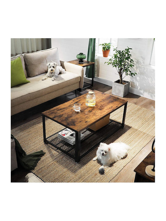 Rectangular Central Coffee Table Wooden Brown M106.2xW60.2xH45cm