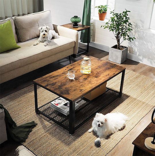 Rectangular Central Coffee Table Wooden Brown M106.2xW60.2xH45cm