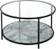 Moon Round Glass Side Table Black L80xW80xH42cm