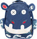 Les Deglingos Small Hippipos Hippo Schulranzen Rucksack Kindergarten in Blau Farbe