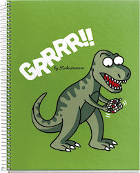 Kukuxumusu Spiral Notebook Ruled A5 Rubic Green 1pcs