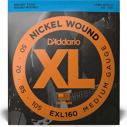 Daddario XL Nickel Bass Strings Set Nickel Wound 50 - 105 Medium Long Scale Daddario XL Nickel Bass Strings Set Nickel Wound 50 - 105 Medium Long Scale