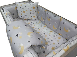 Beboulino Baby Crib Bedding Set Moon 8pcs Gray