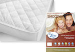 La Luna Single Waterproof Quilted Mattress Cover Fitted Smoothy White 100x200cm