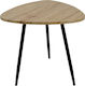 Oval Beistelltisch Holz Beige L50xB50xH50cm