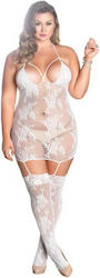 Leg Avenue Strappy Suspender Bodystocking Dress White