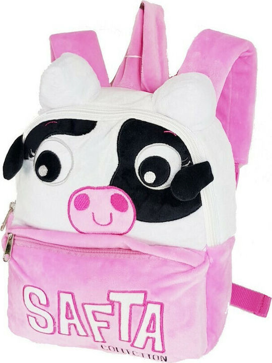 Safta Mochila Peluche Vaca School Bag Backpack Kindergarten in Pink color