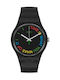 Swatch Freetid Uhr mit Schwarz Kautschukarmband
