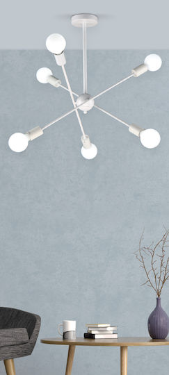 Home Lighting Gwen Κρεμαστό Φωτιστικό Λευκό με Ντουί E27 75x75x57εκ.
