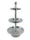 Kersten Metallic Dessert Tower Stand with 3 Tiers Silver 50x50x100cm