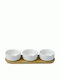 Porcelain Dessert Divided Serving Tray with 3 Slots White 30x10x6cm