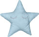 Baby Oliver Crib Decorative Pillow Star with Eyes Light Blue 32x32cm