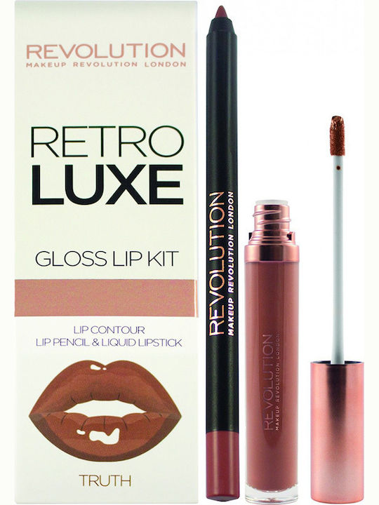 Revolution Beauty Retro Luxe Комплект за грим за устни Блясък Truth 2 броя