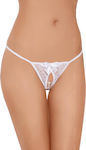 Softline 2427 G-string Femei Sexy Șir de caractere cu decupaje White 559124272