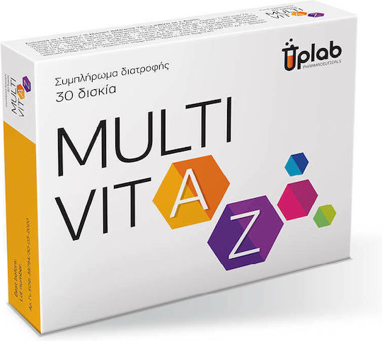 Uplab Pharmaceuticals Multivit A-Z Πολυβιταμίνη για Ενέργεια, Ενίσχυση του Ανοσοποιητικού & το Νευρικό Σύστημα 30 ταμπλέτες