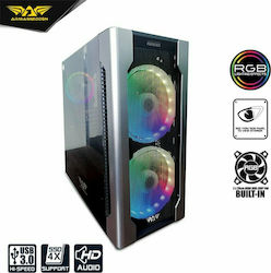 Armaggeddon Airstream R200 Jocuri Middle Tower Cutie de calculator cu iluminare RGB Argintiu