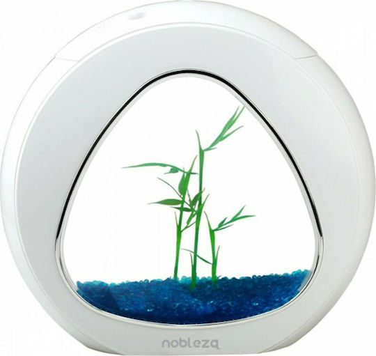 Nobleza Fishtank Acvariu de Pești cu Capacitate de 4lt cu Iluminare, Filtru și 29x26.5x15cm. Alb