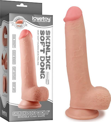 Lovetoy Skinlike Soft Realistic Dildo with Scrotum & Suction Cup Flesh 21cm