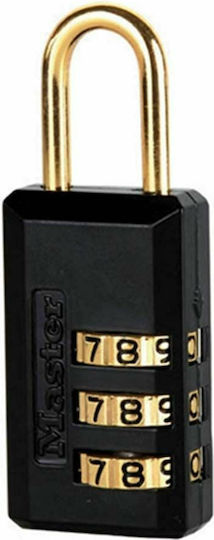 Master Lock 646EURD Steel Padlock Brass Combination 20mm Black 1pcs
