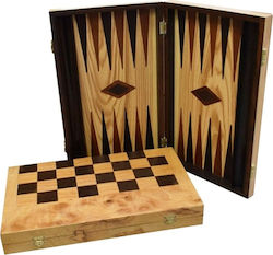 Backgammon/Chess Olive Wood Case with Checkers 48x60cm