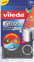 Vileda Wire Kitchen Sponge for Dishes Gray Glitzi Extra Powerinox