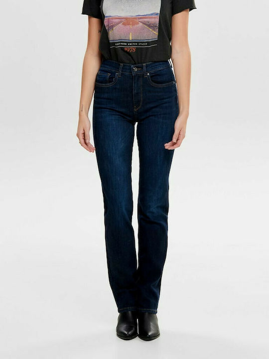 Only High Waist Women's Jean Trousers in Straight Line Denim