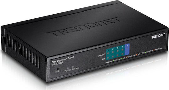 Trendnet TPE-TG50ES Unmanaged L2 PoE+ Switch με 4 Θύρες Gigabit (1Gbps) Ethernet