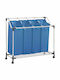 vidaXL Wäschekorb aus Metallisch Faltbar 96x40x92cm Blau