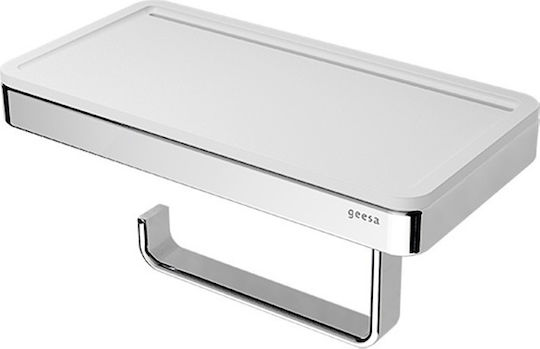 Geesa Επιτοίχια Χαρτοθήκη Frame Chrome Matt με Εταζέρα για Κινητό Τηλέφωνο