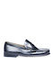 America 0130 Men's Leather Loafers Black