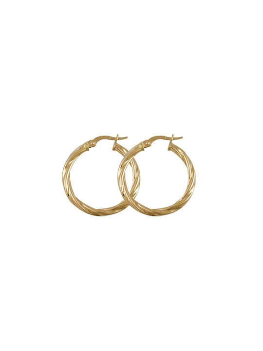 14K Gold earrings 14K Gold polished hoops 27mm