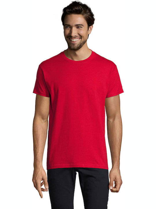 Sol's Imperial Ανδρικό Διαφημιστικό T-shirt Κοντομάνικο σε Κόκκινο Χρώμα