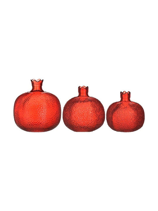 Click Tabletop Lucky Charm Pomegranate Red made of Glass 3pcs